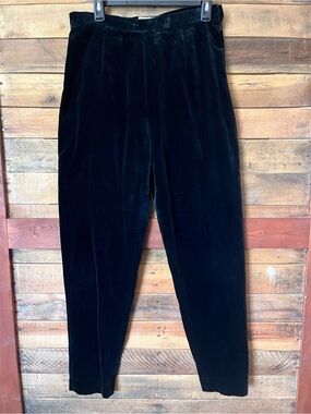 GAP Black Corduroy High-Rise Tapered Women's Pants 100% Cotton